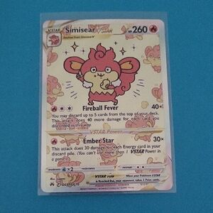 Pokemon Simisear VSTAR Card - Red and Yellow